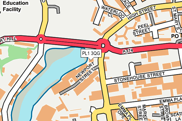 PL1 3QG map - OS OpenMap – Local (Ordnance Survey)