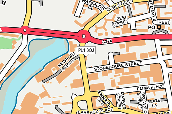 PL1 3QJ map - OS OpenMap – Local (Ordnance Survey)