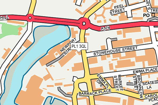 PL1 3QL map - OS OpenMap – Local (Ordnance Survey)