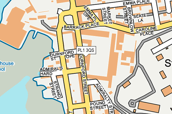 PL1 3QS map - OS OpenMap – Local (Ordnance Survey)