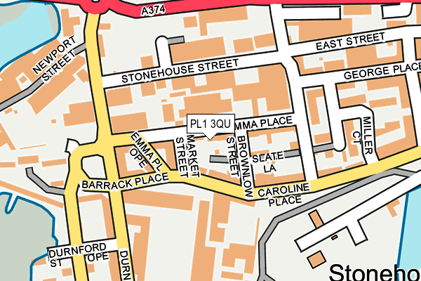 PL1 3QU map - OS OpenMap – Local (Ordnance Survey)