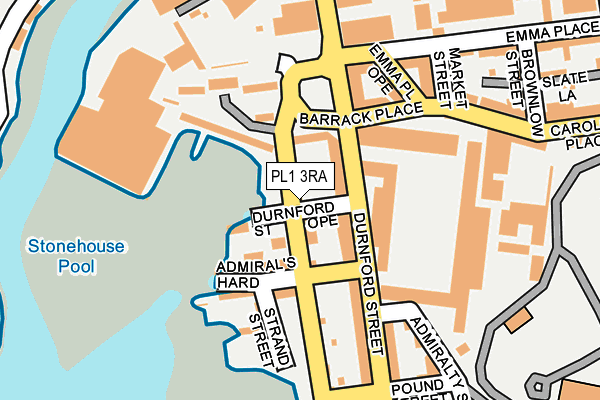 PL1 3RA map - OS OpenMap – Local (Ordnance Survey)