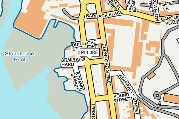 PL1 3RE map - OS OpenMap – Local (Ordnance Survey)