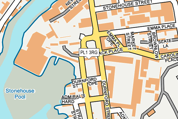 PL1 3RG map - OS OpenMap – Local (Ordnance Survey)