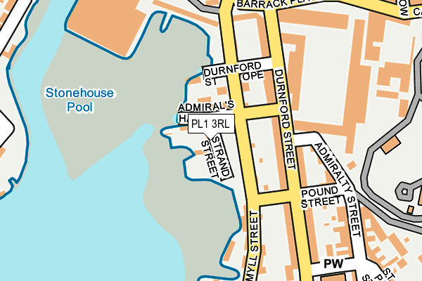 PL1 3RL map - OS OpenMap – Local (Ordnance Survey)