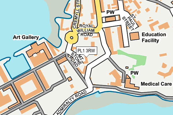 PL1 3RW map - OS OpenMap – Local (Ordnance Survey)