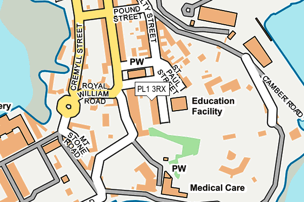 PL1 3RX map - OS OpenMap – Local (Ordnance Survey)