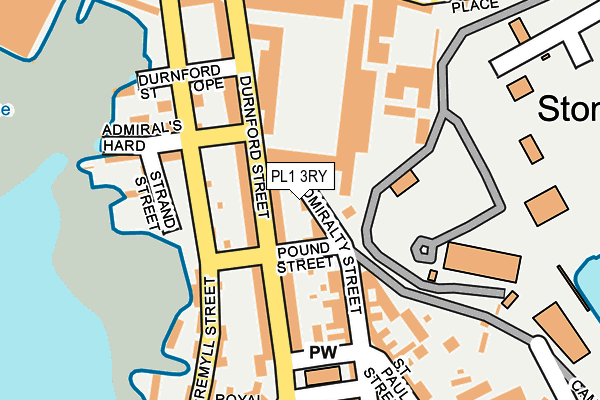 PL1 3RY map - OS OpenMap – Local (Ordnance Survey)