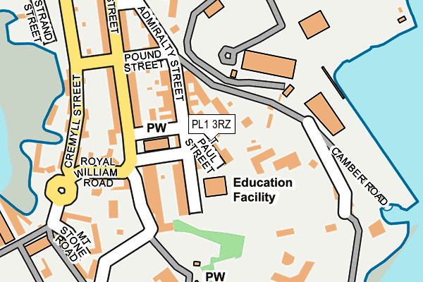 PL1 3RZ map - OS OpenMap – Local (Ordnance Survey)