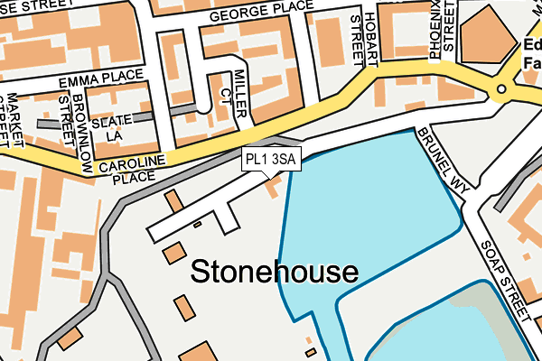 PL1 3SA map - OS OpenMap – Local (Ordnance Survey)