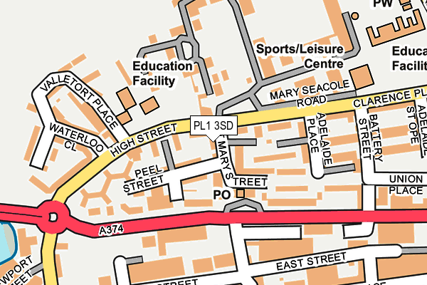 PL1 3SD map - OS OpenMap – Local (Ordnance Survey)