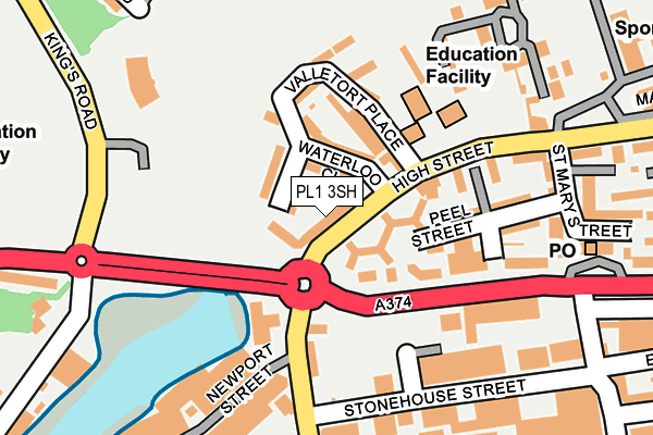 PL1 3SH map - OS OpenMap – Local (Ordnance Survey)