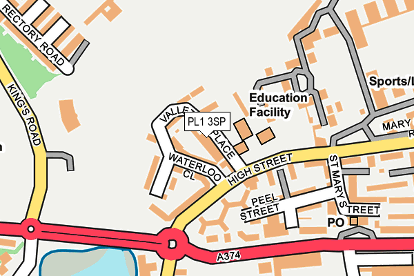 PL1 3SP map - OS OpenMap – Local (Ordnance Survey)