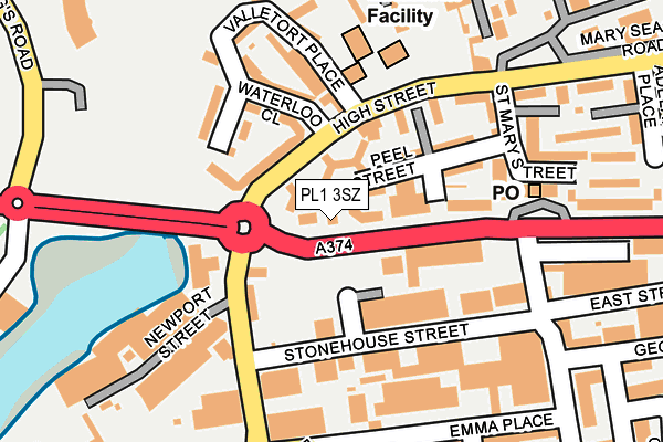 PL1 3SZ map - OS OpenMap – Local (Ordnance Survey)