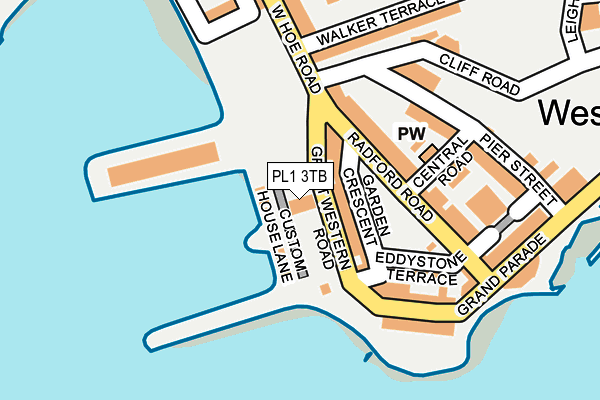 PL1 3TB map - OS OpenMap – Local (Ordnance Survey)