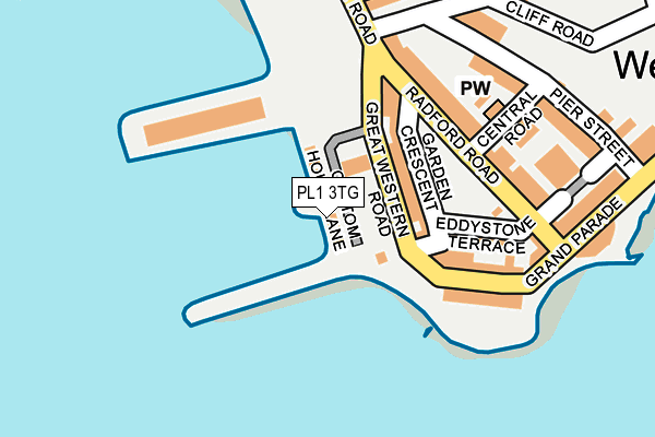 PL1 3TG map - OS OpenMap – Local (Ordnance Survey)