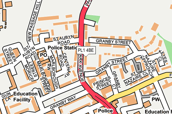 PL1 4BE map - OS OpenMap – Local (Ordnance Survey)