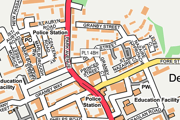 PL1 4BH map - OS OpenMap – Local (Ordnance Survey)