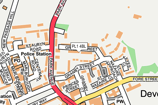 PL1 4BL map - OS OpenMap – Local (Ordnance Survey)