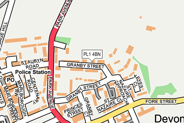 PL1 4BN map - OS OpenMap – Local (Ordnance Survey)