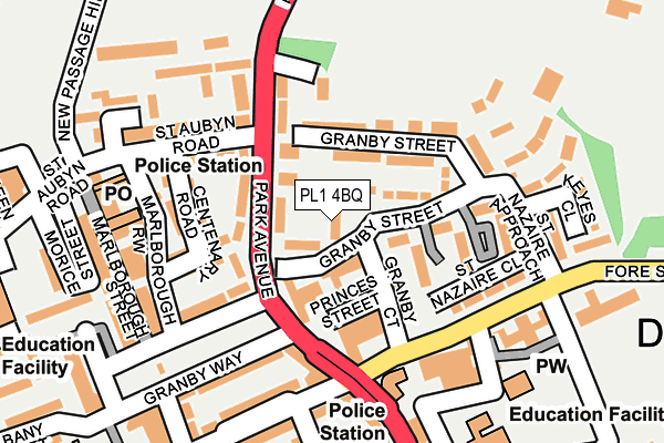 PL1 4BQ map - OS OpenMap – Local (Ordnance Survey)