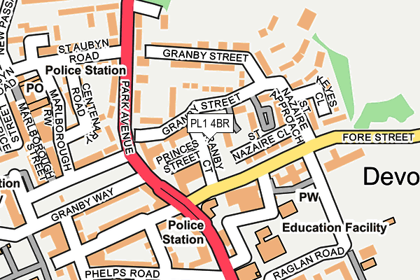 PL1 4BR map - OS OpenMap – Local (Ordnance Survey)