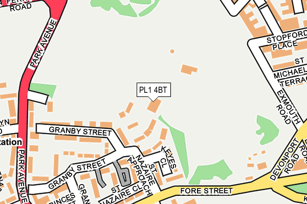 PL1 4BT map - OS OpenMap – Local (Ordnance Survey)