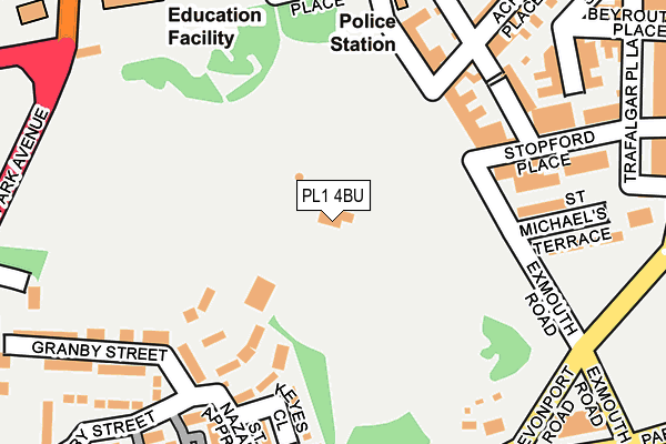 PL1 4BU map - OS OpenMap – Local (Ordnance Survey)