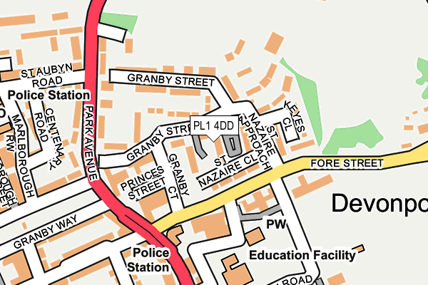 PL1 4DD map - OS OpenMap – Local (Ordnance Survey)
