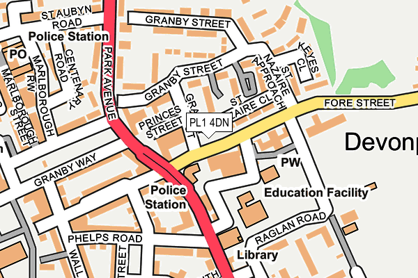 PL1 4DN map - OS OpenMap – Local (Ordnance Survey)