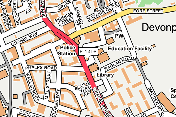 PL1 4DP map - OS OpenMap – Local (Ordnance Survey)