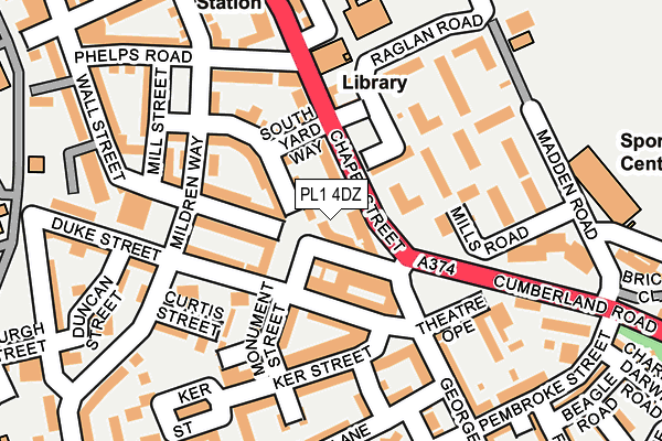 PL1 4DZ map - OS OpenMap – Local (Ordnance Survey)