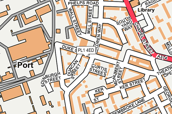 PL1 4ED map - OS OpenMap – Local (Ordnance Survey)