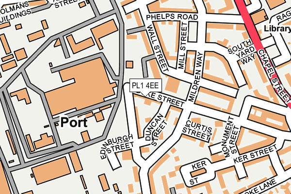 PL1 4EE map - OS OpenMap – Local (Ordnance Survey)