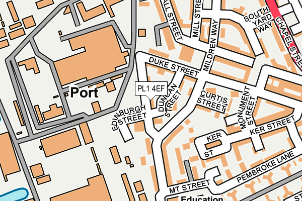 PL1 4EF map - OS OpenMap – Local (Ordnance Survey)