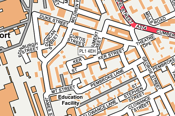 PL1 4EH map - OS OpenMap – Local (Ordnance Survey)