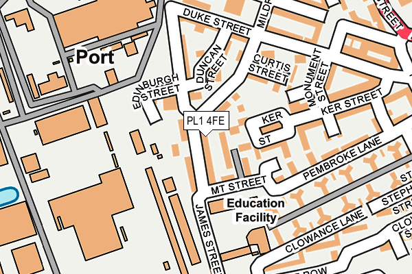 PL1 4FE map - OS OpenMap – Local (Ordnance Survey)