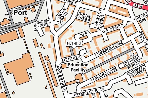 PL1 4FG map - OS OpenMap – Local (Ordnance Survey)