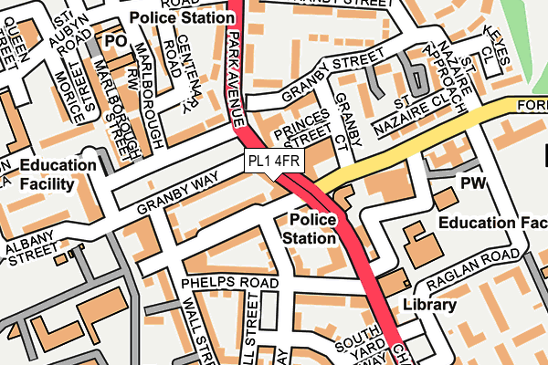 PL1 4FR map - OS OpenMap – Local (Ordnance Survey)