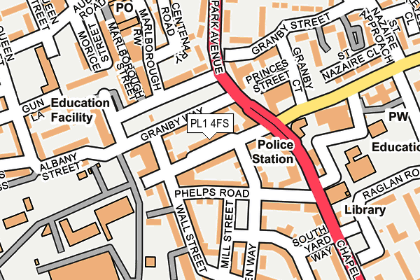 PL1 4FS map - OS OpenMap – Local (Ordnance Survey)