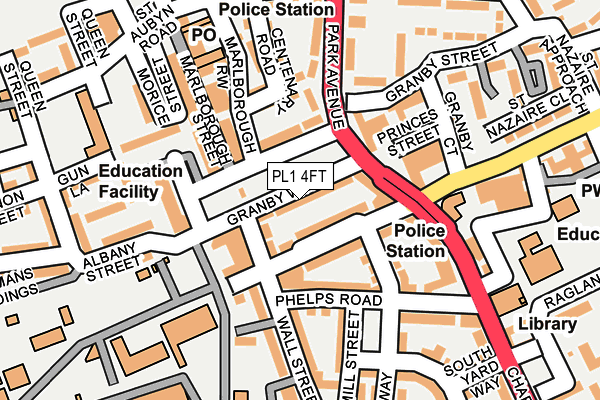 PL1 4FT map - OS OpenMap – Local (Ordnance Survey)