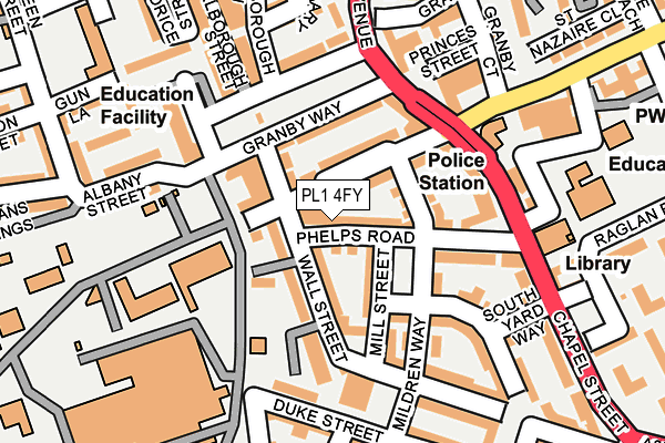 PL1 4FY map - OS OpenMap – Local (Ordnance Survey)