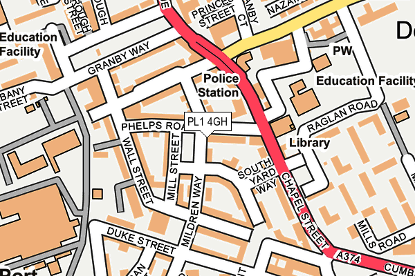 PL1 4GH map - OS OpenMap – Local (Ordnance Survey)