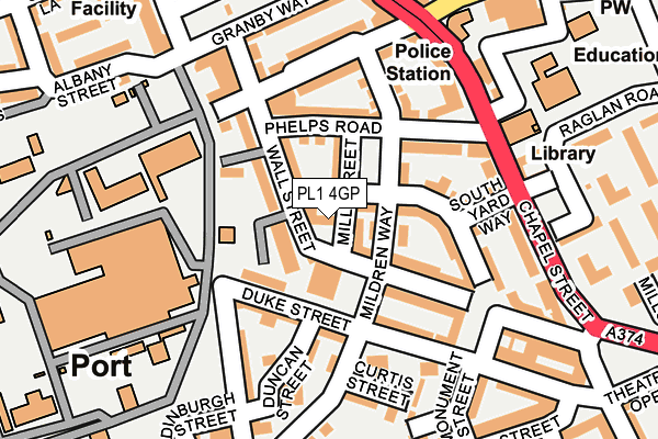 PL1 4GP map - OS OpenMap – Local (Ordnance Survey)