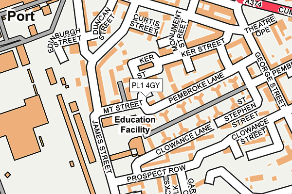 PL1 4GY map - OS OpenMap – Local (Ordnance Survey)