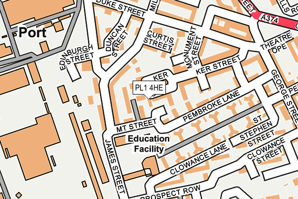 PL1 4HE map - OS OpenMap – Local (Ordnance Survey)