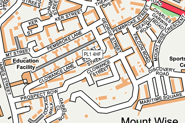 PL1 4HF map - OS OpenMap – Local (Ordnance Survey)