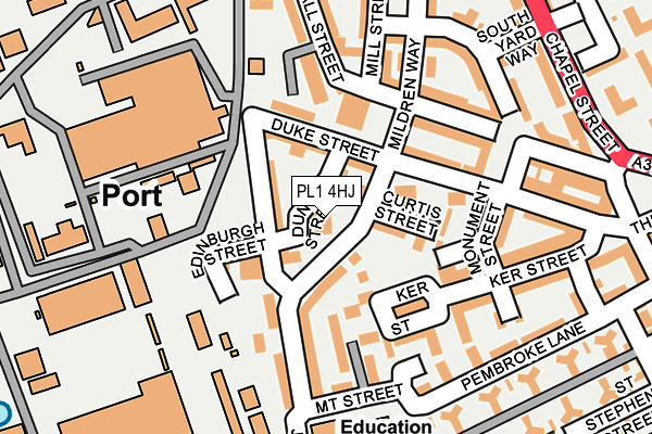 PL1 4HJ map - OS OpenMap – Local (Ordnance Survey)