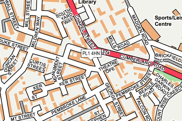 PL1 4HN map - OS OpenMap – Local (Ordnance Survey)