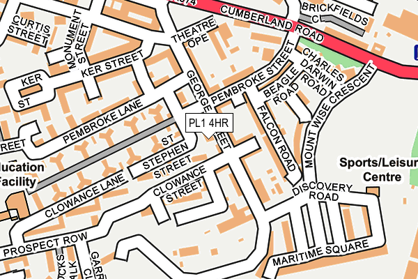 PL1 4HR map - OS OpenMap – Local (Ordnance Survey)